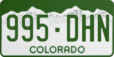 CO license plate 995DHN