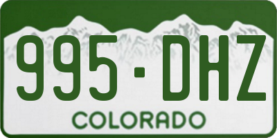 CO license plate 995DHZ
