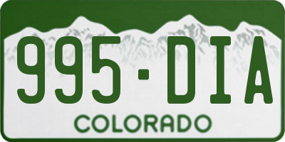 CO license plate 995DIA