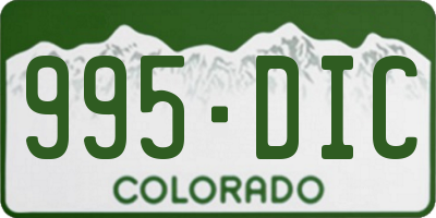 CO license plate 995DIC