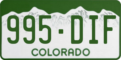 CO license plate 995DIF