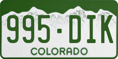 CO license plate 995DIK