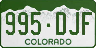 CO license plate 995DJF