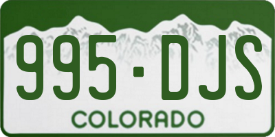 CO license plate 995DJS