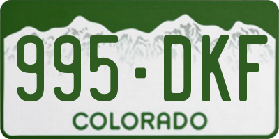 CO license plate 995DKF