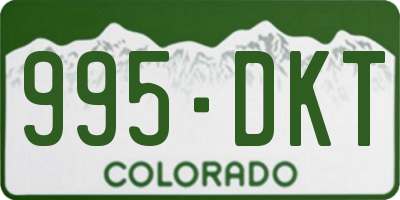 CO license plate 995DKT