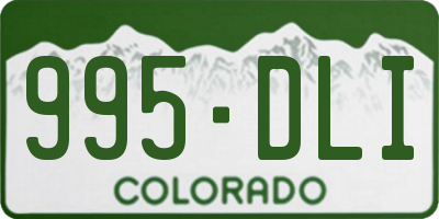CO license plate 995DLI