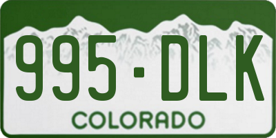 CO license plate 995DLK