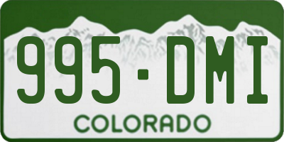 CO license plate 995DMI