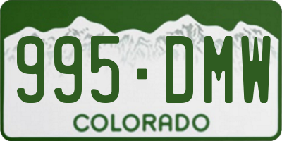 CO license plate 995DMW