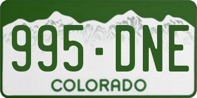 CO license plate 995DNE