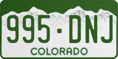 CO license plate 995DNJ