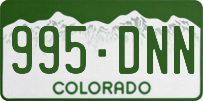 CO license plate 995DNN
