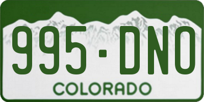 CO license plate 995DNO