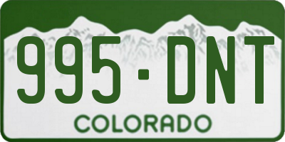 CO license plate 995DNT