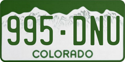 CO license plate 995DNU