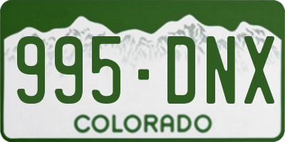 CO license plate 995DNX