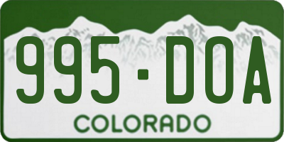 CO license plate 995DOA