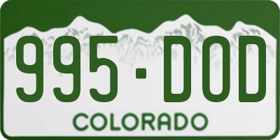 CO license plate 995DOD