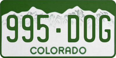 CO license plate 995DOG