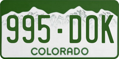 CO license plate 995DOK