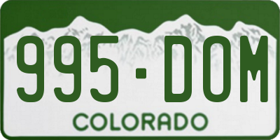 CO license plate 995DOM