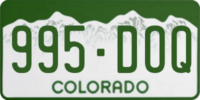 CO license plate 995DOQ