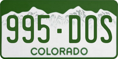 CO license plate 995DOS