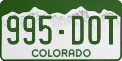 CO license plate 995DOT