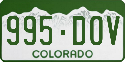 CO license plate 995DOV
