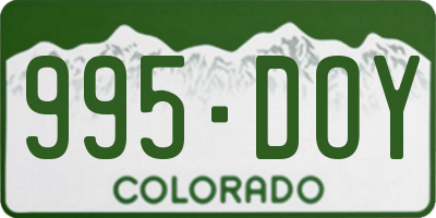 CO license plate 995DOY