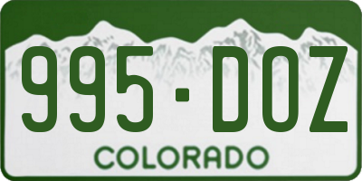 CO license plate 995DOZ