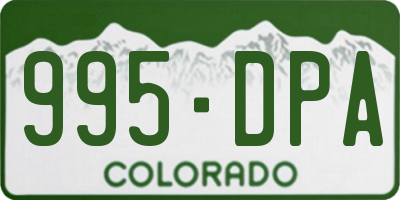 CO license plate 995DPA
