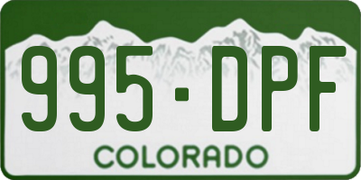 CO license plate 995DPF