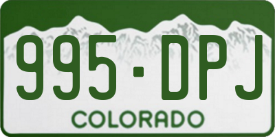 CO license plate 995DPJ