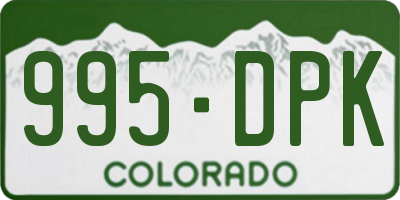 CO license plate 995DPK