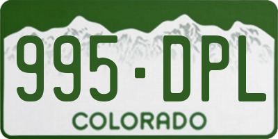 CO license plate 995DPL