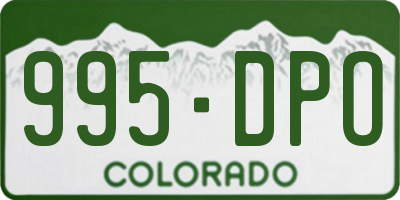 CO license plate 995DPO