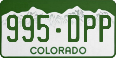 CO license plate 995DPP
