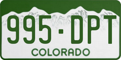 CO license plate 995DPT