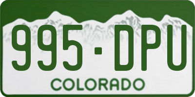 CO license plate 995DPU