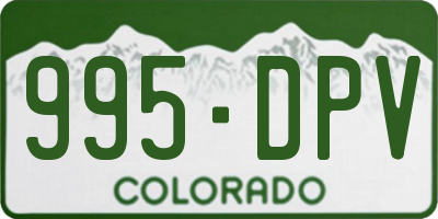 CO license plate 995DPV