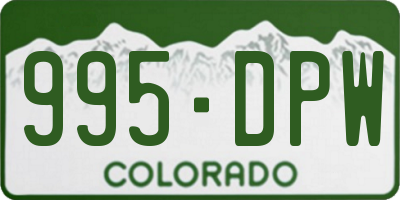 CO license plate 995DPW