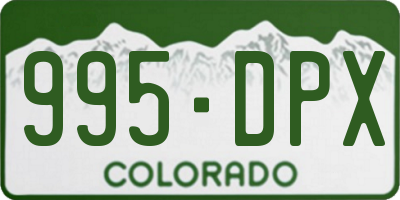 CO license plate 995DPX