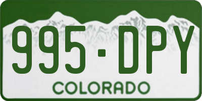CO license plate 995DPY