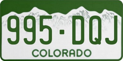 CO license plate 995DQJ