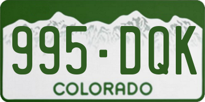 CO license plate 995DQK