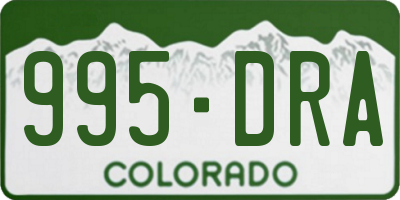 CO license plate 995DRA