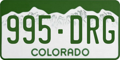 CO license plate 995DRG