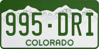 CO license plate 995DRI